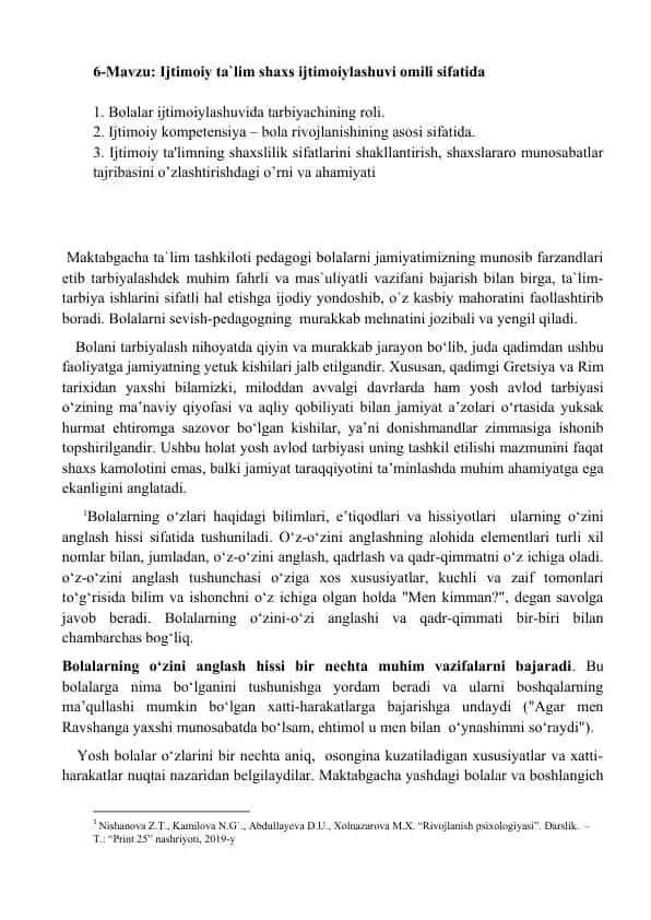 Ijtimoiy ta'limning shaxslilik sifatlarini shakllantirish va shaxs ijtimoiylashish omili
