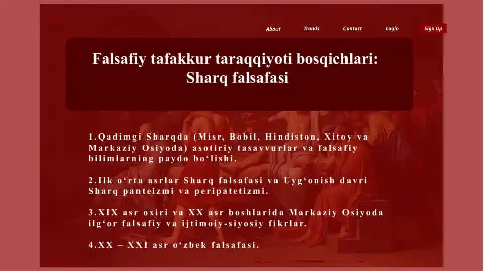 Falsafiy tafakkur taraqqiyoti bosqichlari