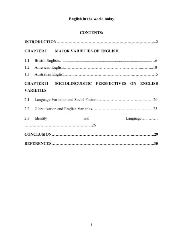 English in the World Today