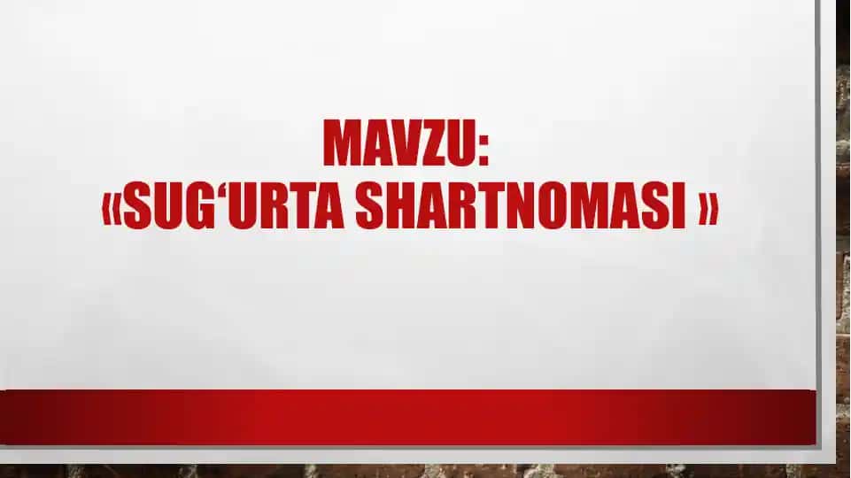 Sug‘urta shartnomasi