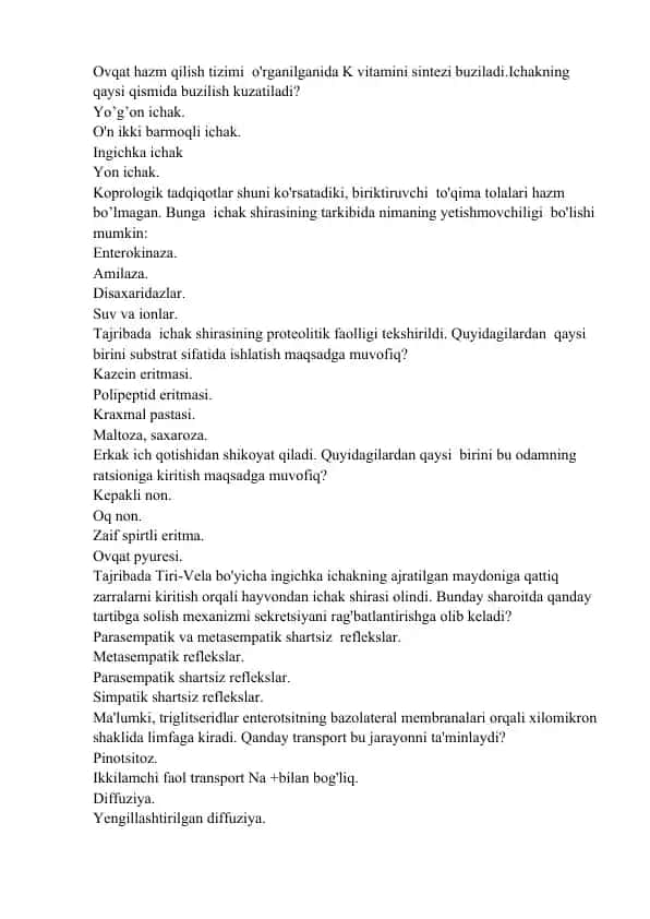 Ovqat hazm qilish tizimi