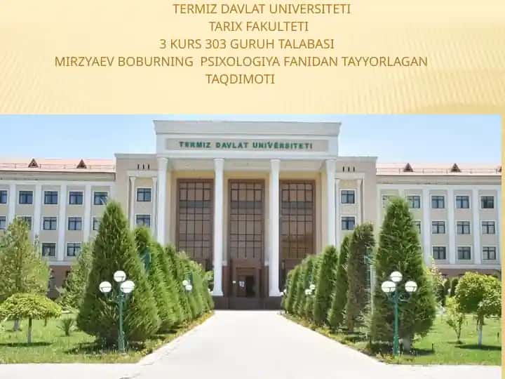 Psixologiya fanidan ta'lim