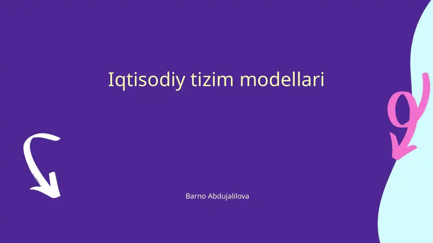 Iqtisodiy tizim modellari
