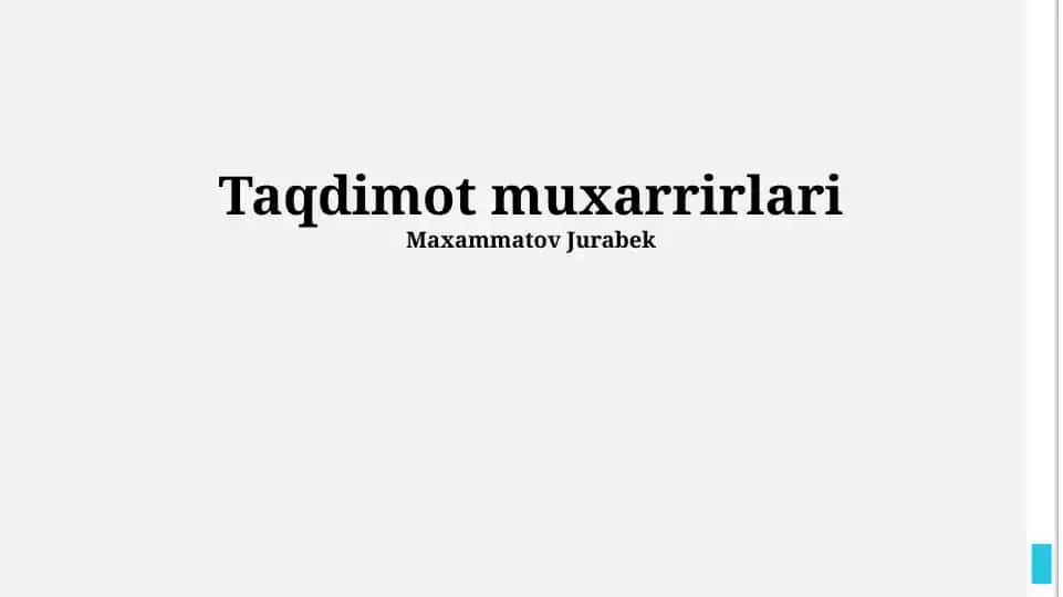 Taqdimot muxarrirlari