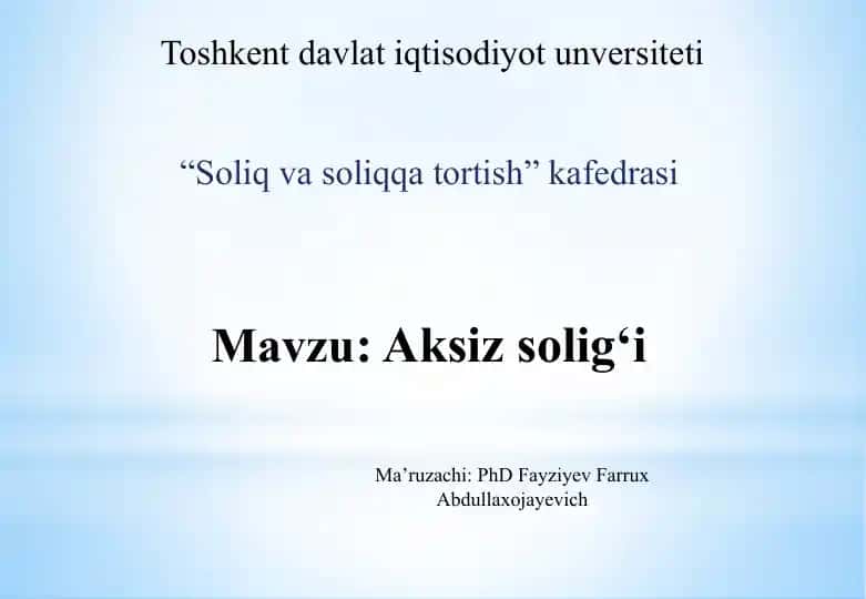 Aksiz solig‘i