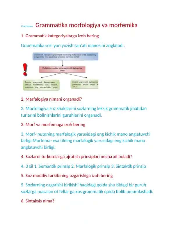 4-smenar Grammatika morfologiya va morfemika