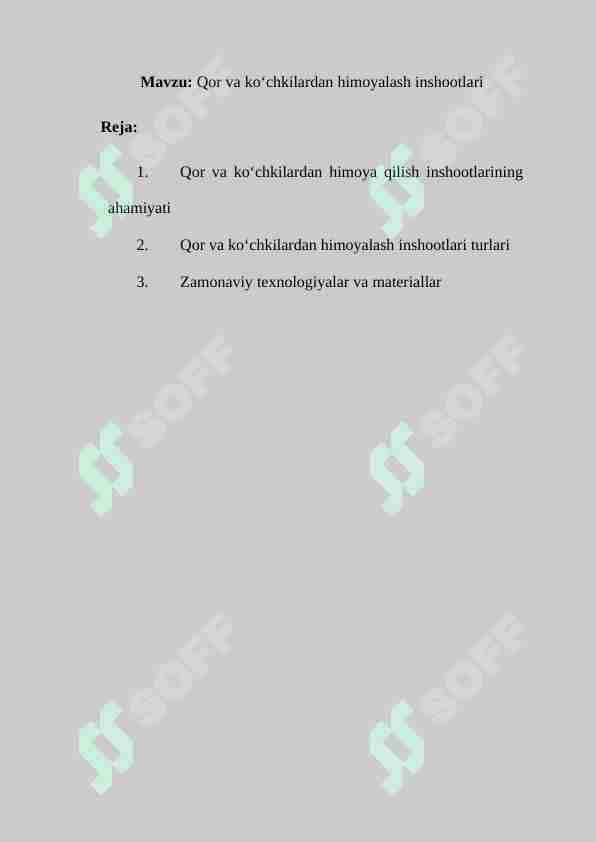 Qor va koʻchkilardan himoyalash inshootlari