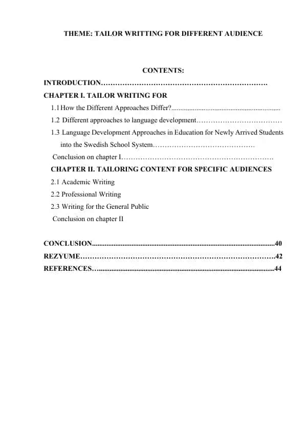 TAILOR WRITING FOR DIFFERENT AUDIENCE