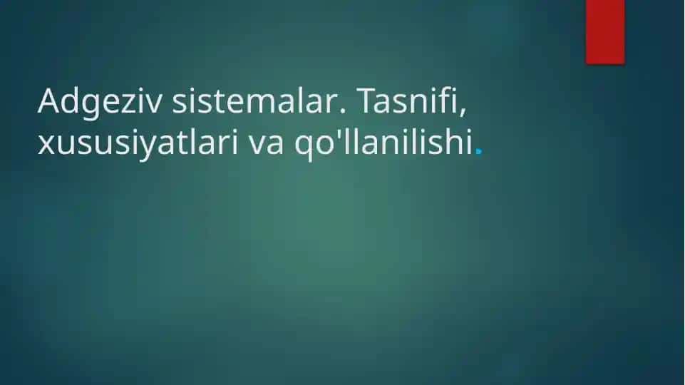 Adgeziv sistemalar