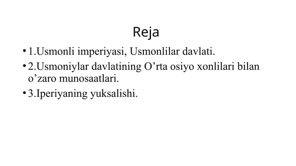 Usmonli imperiyasi, Usmonlilar davlati