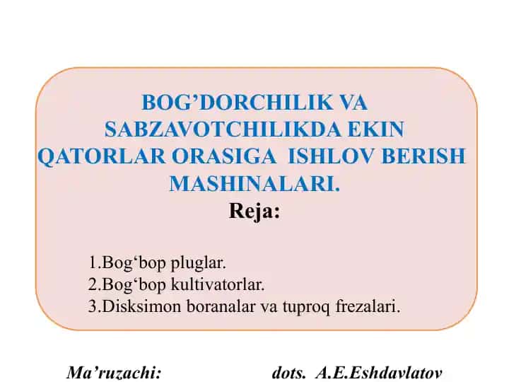 Ekin qatorlariga ishlov berish mashinalari