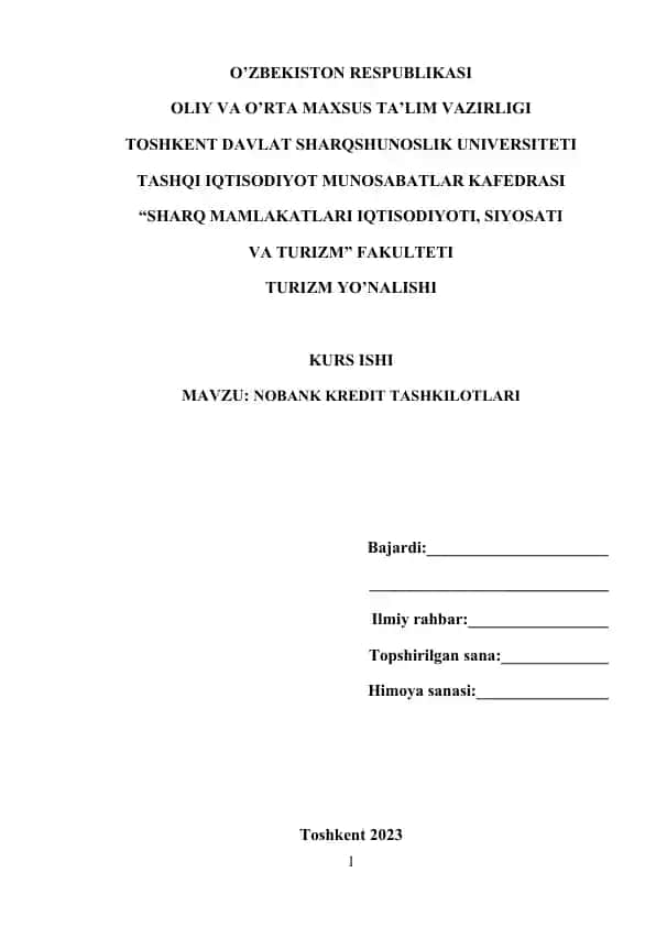Nobank kredit tashkilotlari