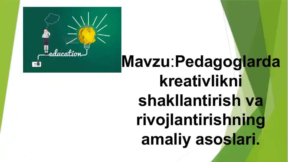 Kreativlikning amaliy asoslari