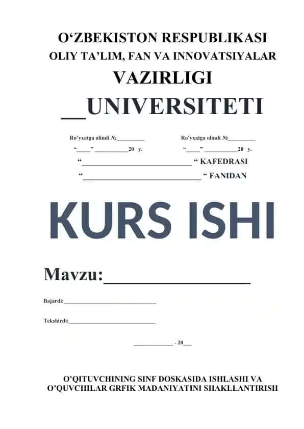 Chizmachilik darslarini tashkil etish va metodik qo‘llanma
