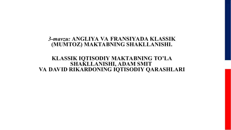 Klassik (Mumtoz) Maktabning Shakllanishi: Angliya va Fransiya
