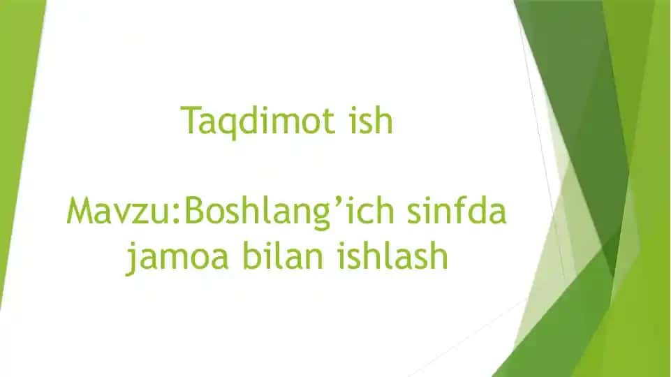 Jamoa bilan ishlash