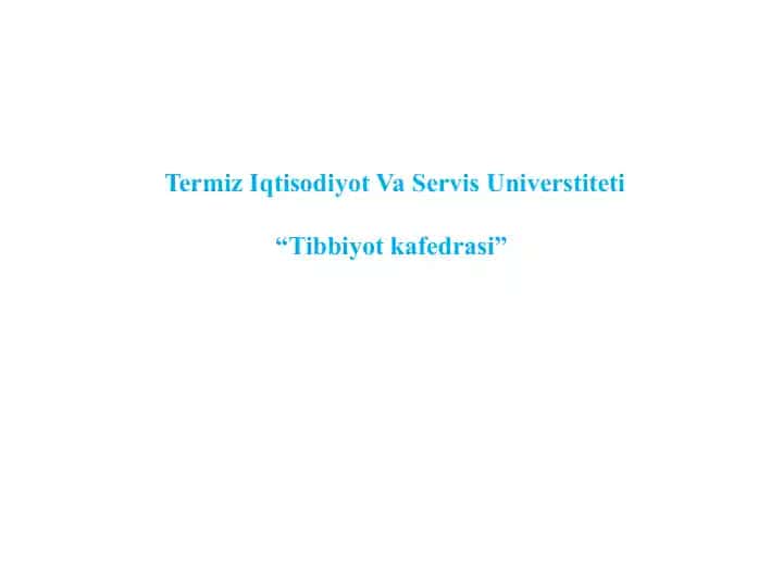 Kirish. Umumiy xirurgiya moduli maqsad va vazifalari
