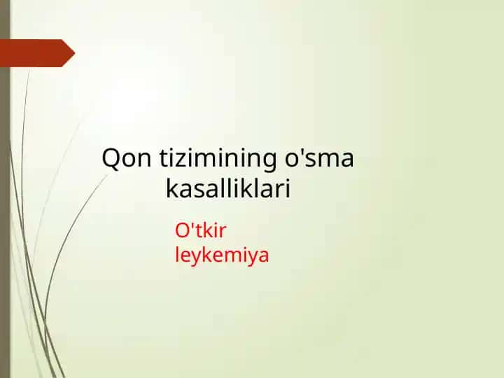 O'tkir leykemiya
