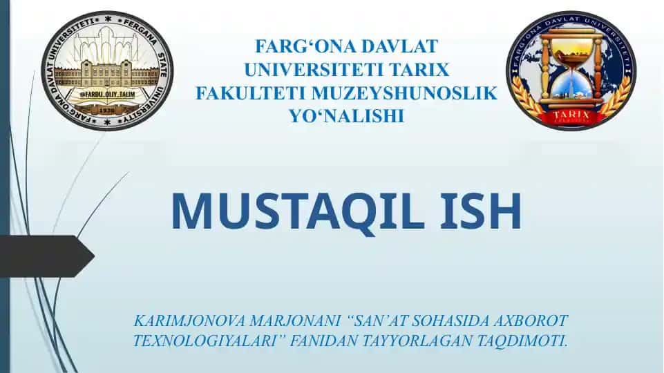 SAN’AT SOHASIDA AXBOROT TEXNOLOGIYALARI