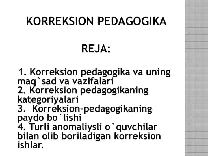 Korrektsionpedagogika rejasi