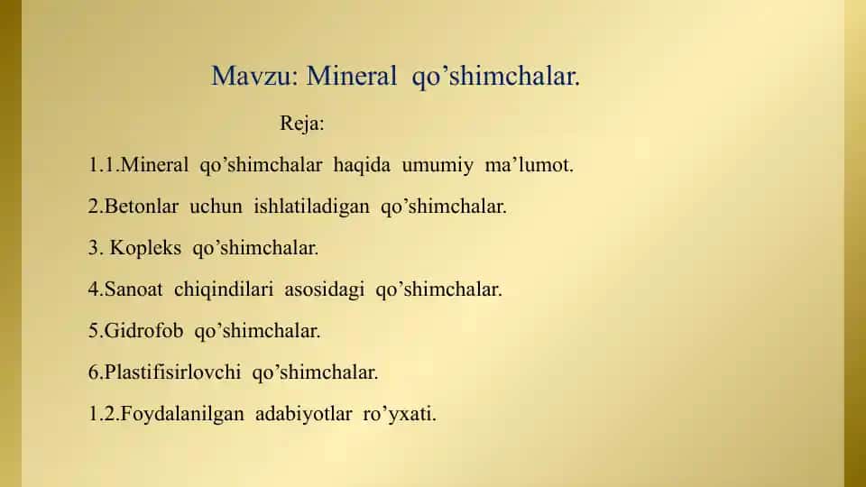 Mineral qo’shimchalar