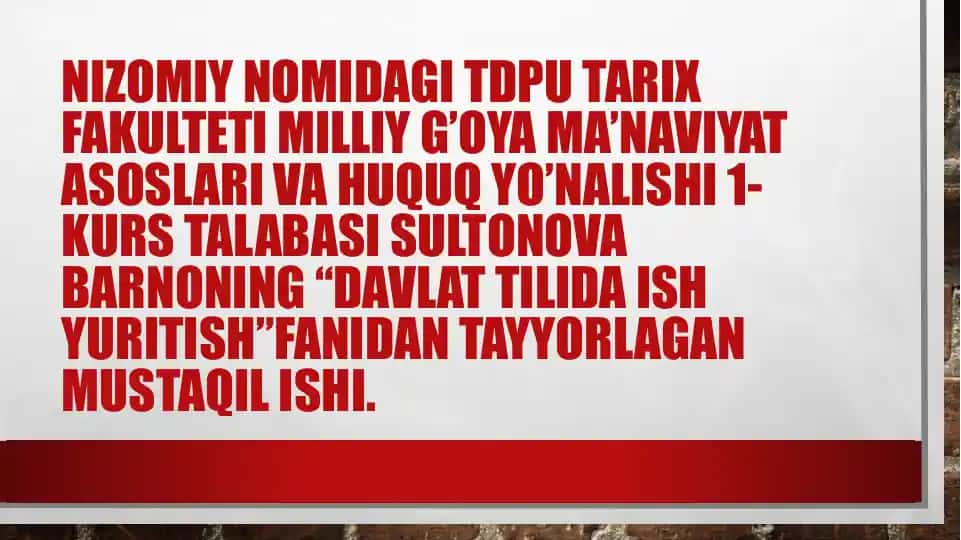 O'zbek tilining taraqqiyot bosqichlari va davlat tilining nufuzini orttirish bo'yicha hukumat qarorlari