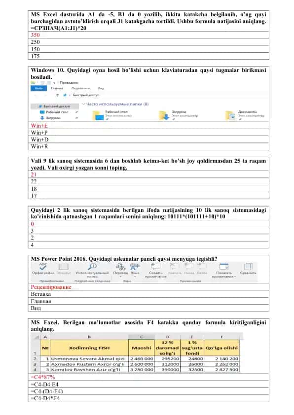 MS Excel dasturi