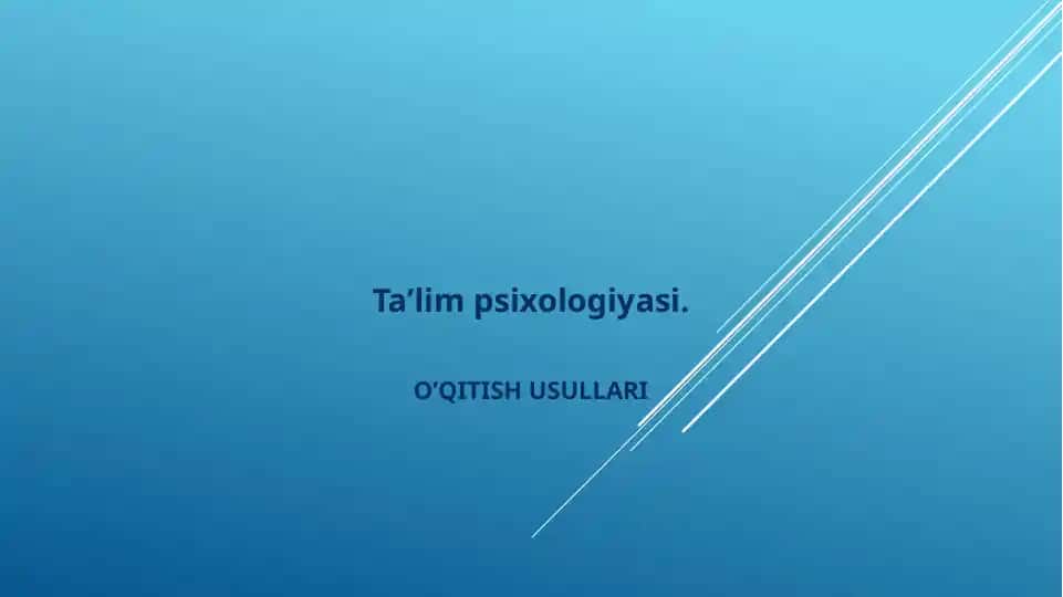 Ta’lim psixologiyasi
