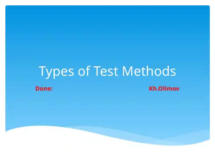 Test Methods