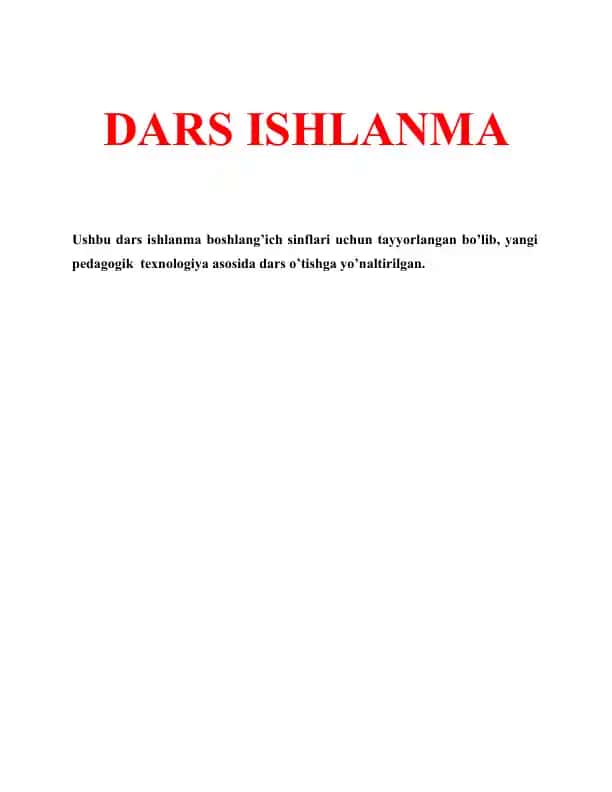 Dars ishlanma