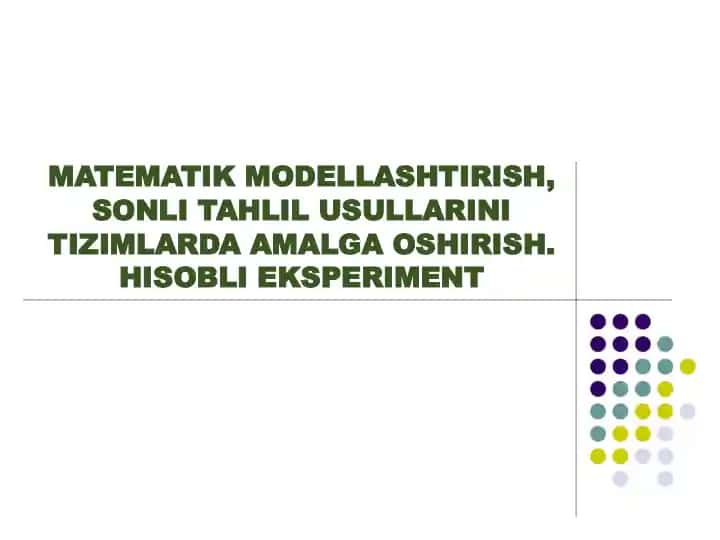 Matematik Modellashtirish, Sonli Tahvil Usullarini Tizimlarda Amalga Oshirish