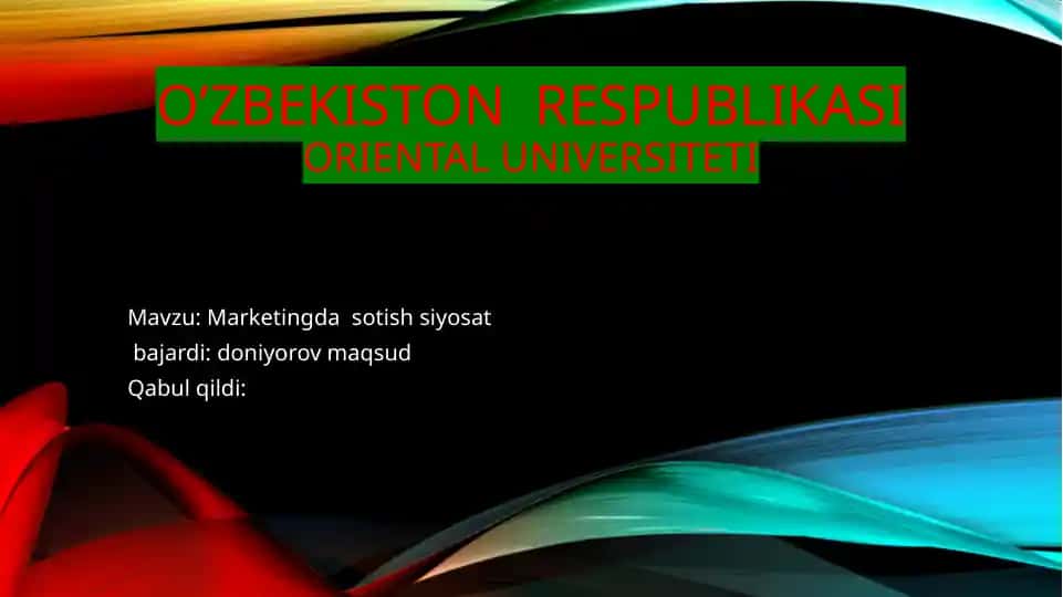 Marketingda sotish siyosati