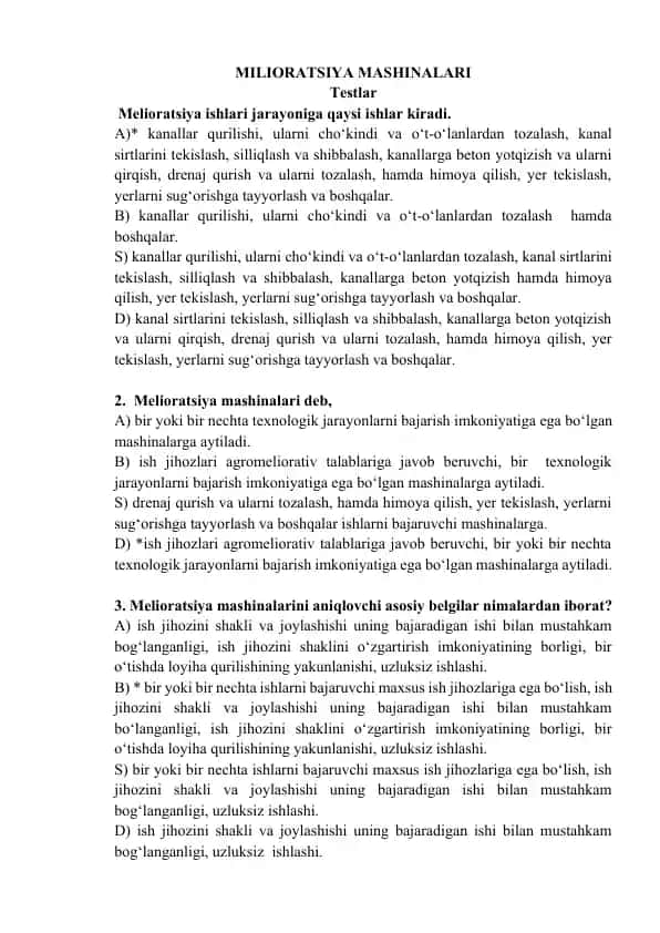 Melioratsiya mashinalari