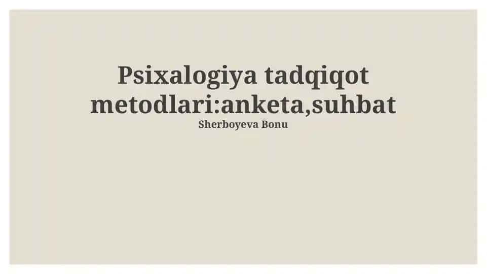 Psixalogiya tadqiqot metodlari