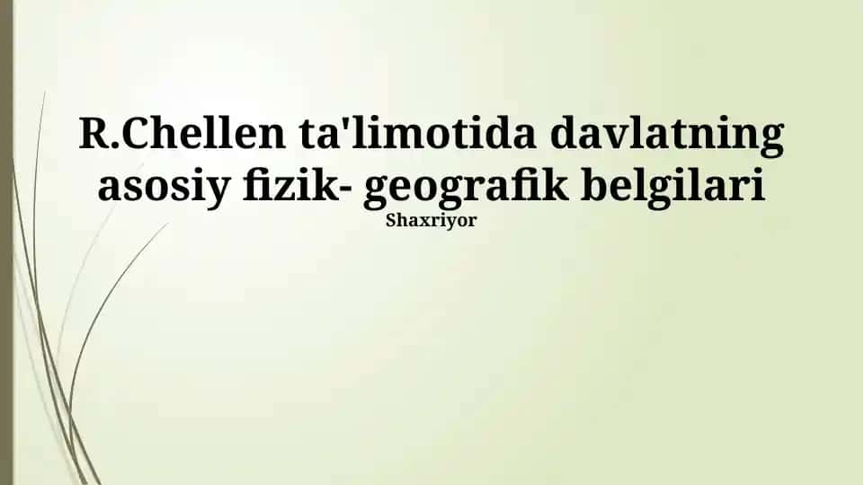 Davlatning asosiy fizik-geografik belgilari