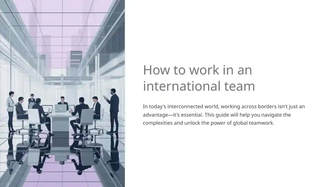 How to work in an international team