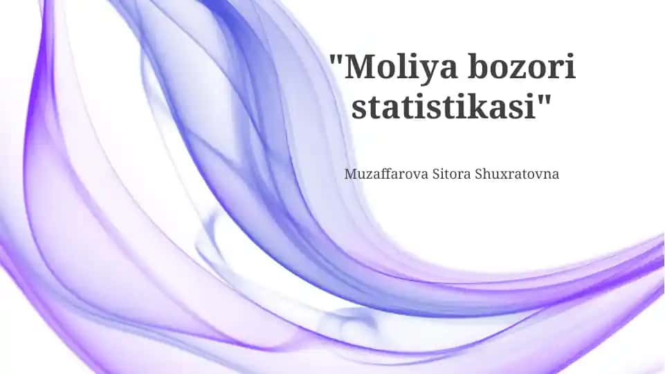 Moliya bozori statistikasi