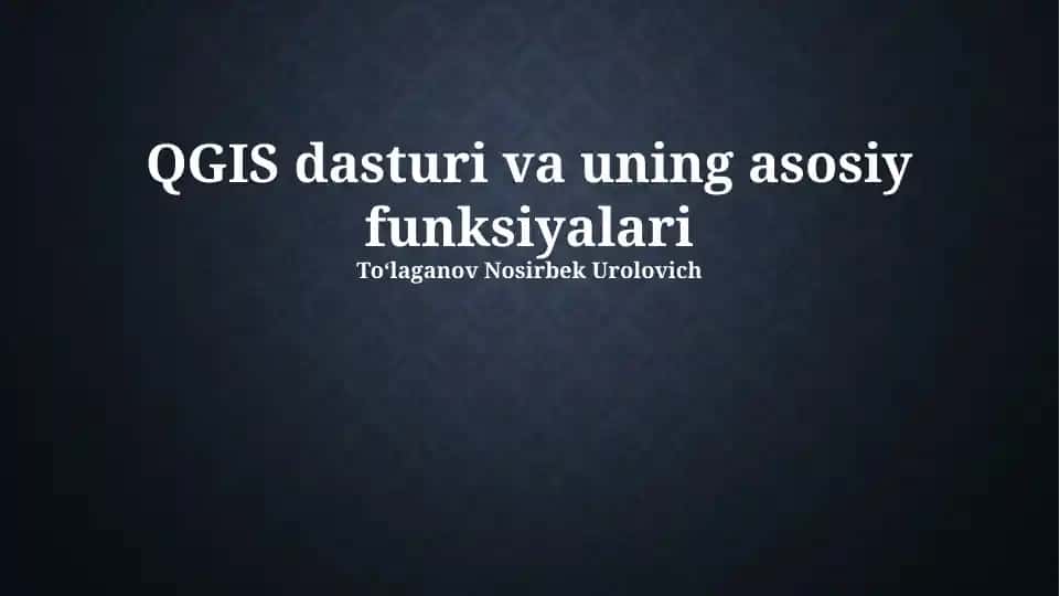QGIS dasturi