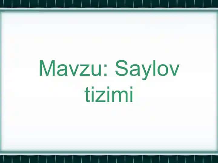 Saylovtizimi