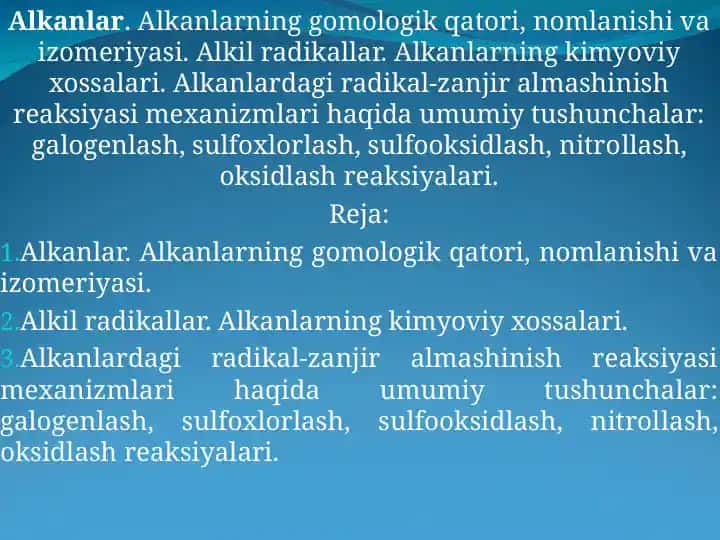 Alkanlar