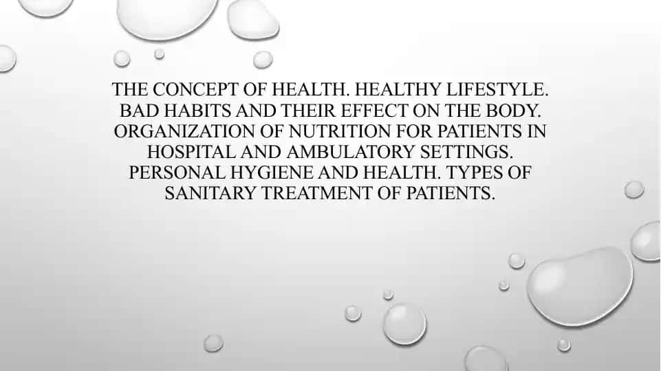 The concept of health and healthy lifestyle