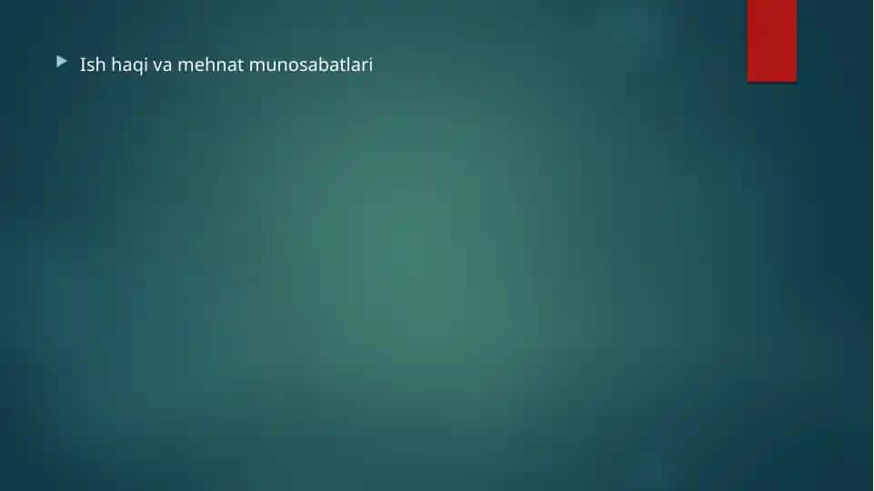 Ishhaqi va mehnat munosabatlari