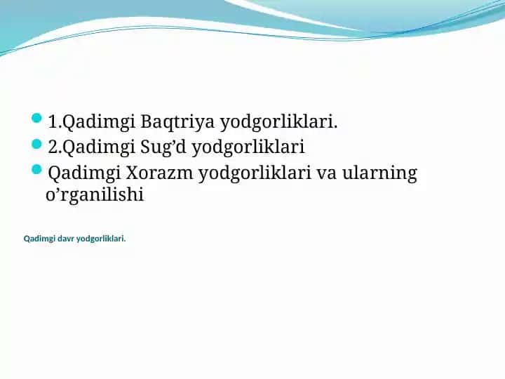 Qadimgi davr yodgorliklari
