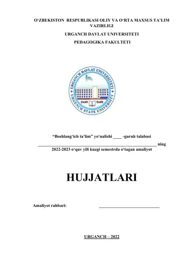 2022-2023 o‘quv yili kuzgi semestrda o‘tagan amaliyot