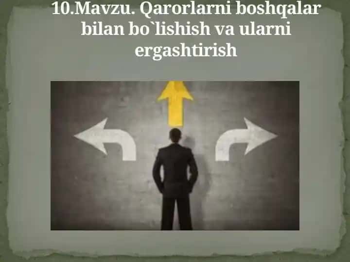 Qarorlarni boshqalar bilan bo‘lishish va ularni ergashtirish