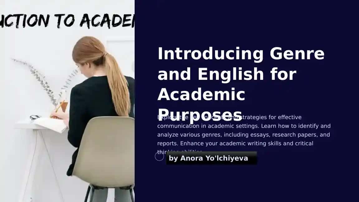 Genre and English for Academic Purposes