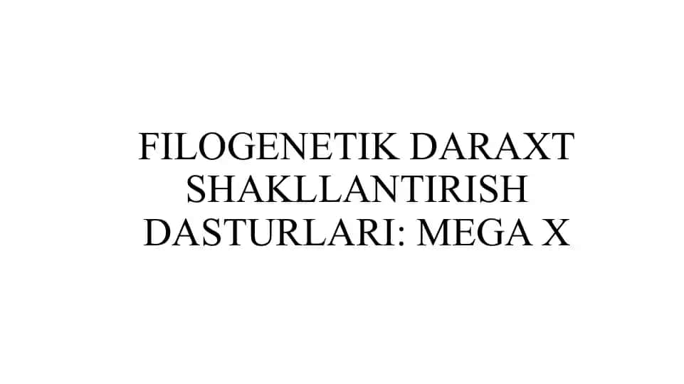 Filogenetik daraxt shakllantirish dasturlari. MEGA X