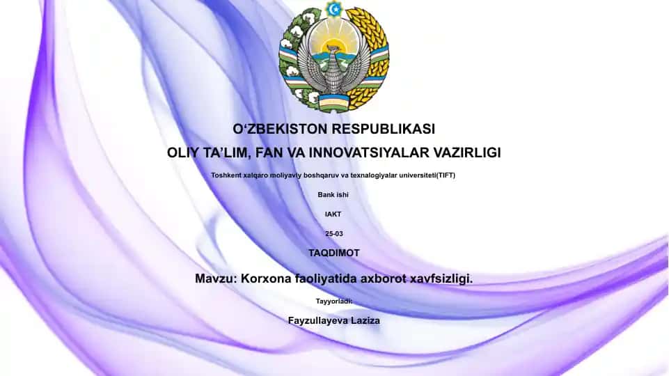 Korxona faoliyatida axborot xavfsizligi