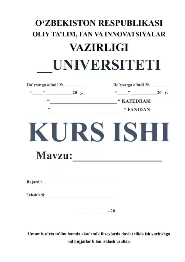 Umumiy o’rta ta’lim hamda akademik litseylarda davlat tilida ish yuritishga oid hujjatlar bilan ishlash usullari