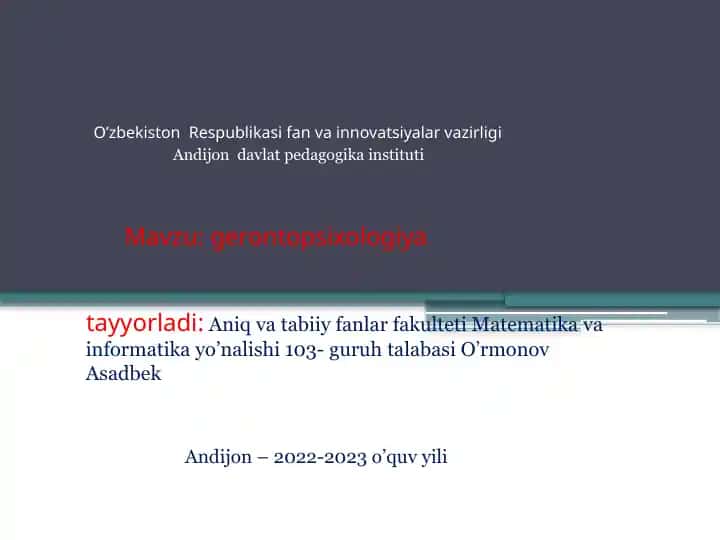Gerontopsixologiya